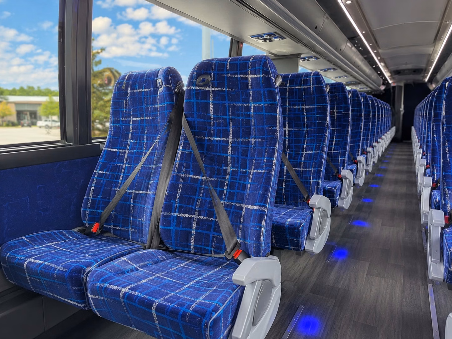 56 passenger charter bus inside